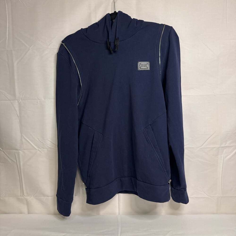 Antony Morato Navy Cotton Logo-Patch Hoodie